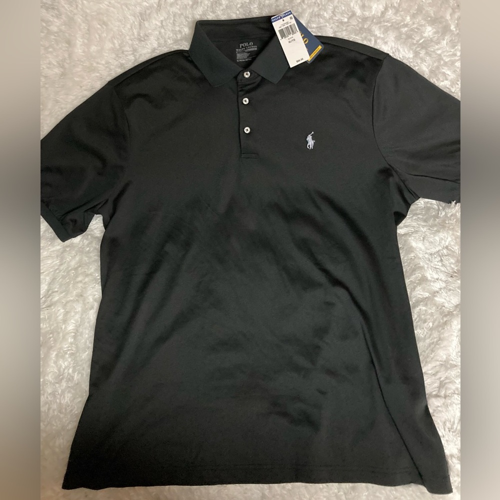 Ralph Lauren Perfornance Black Polo Shirt Classic Design